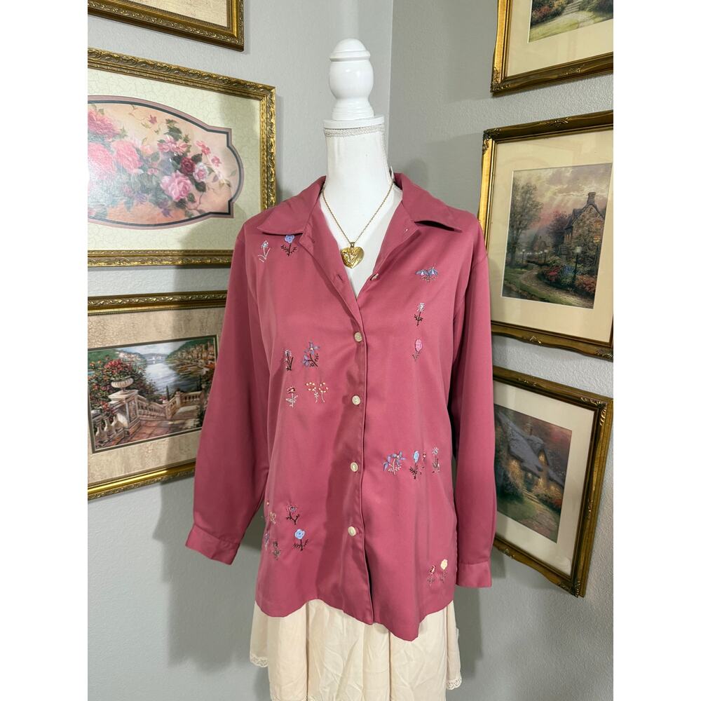 Pink Floral Button Up - Picture 3 of 5